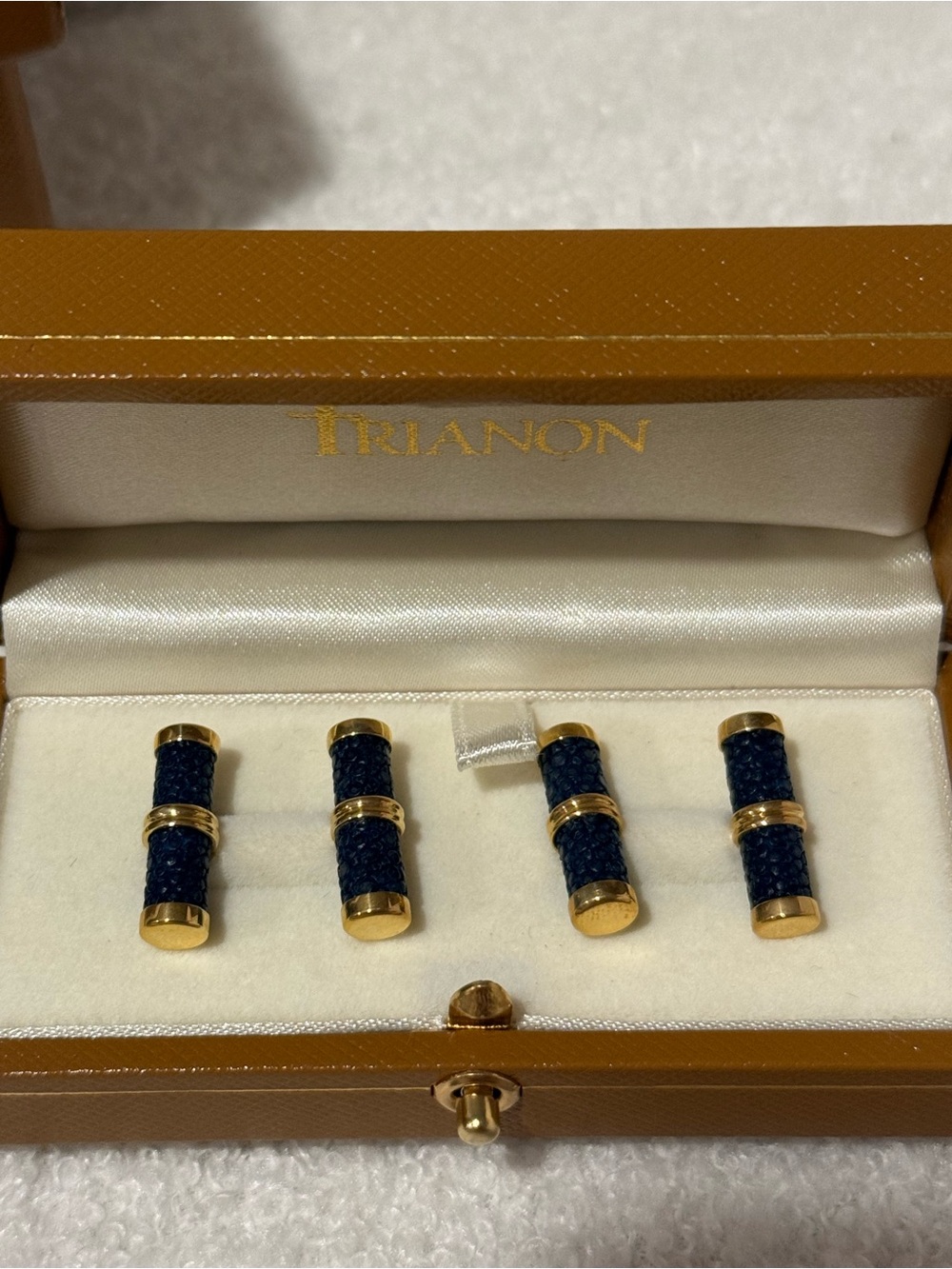 Navy and Gold Stingray Cufflinks